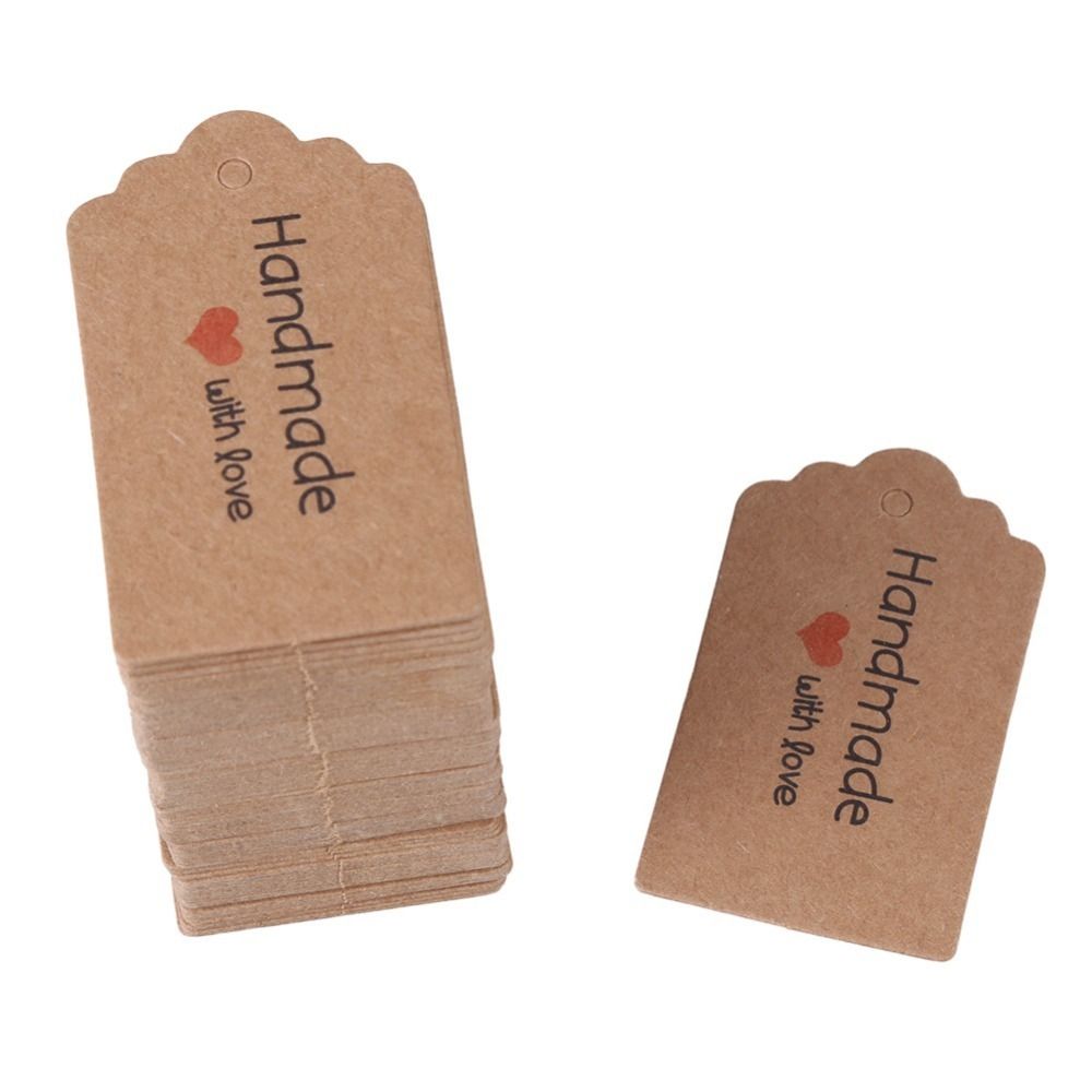 Kraft Hang Tag - 100pcs 수제 크래프트 종이 행택 갈색