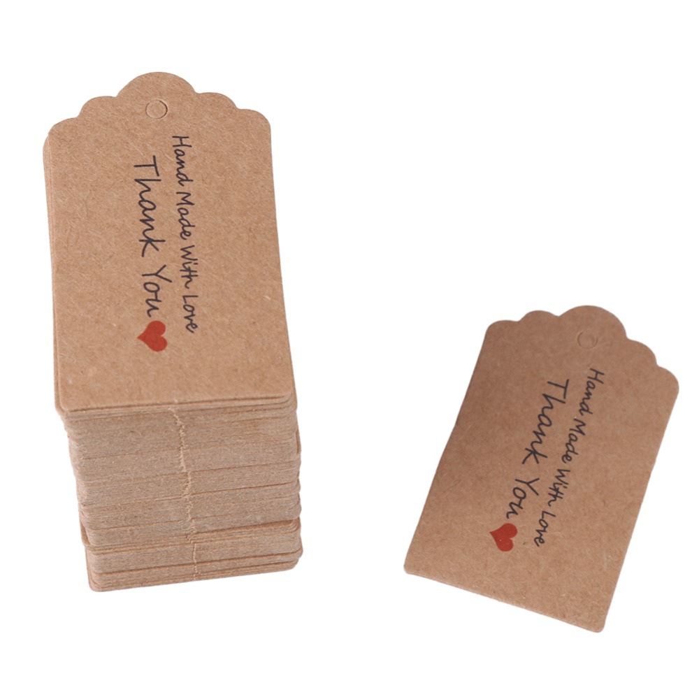 Kraft Hang Tag - 100pcs 수제 크래프트 종이 행택 갈색