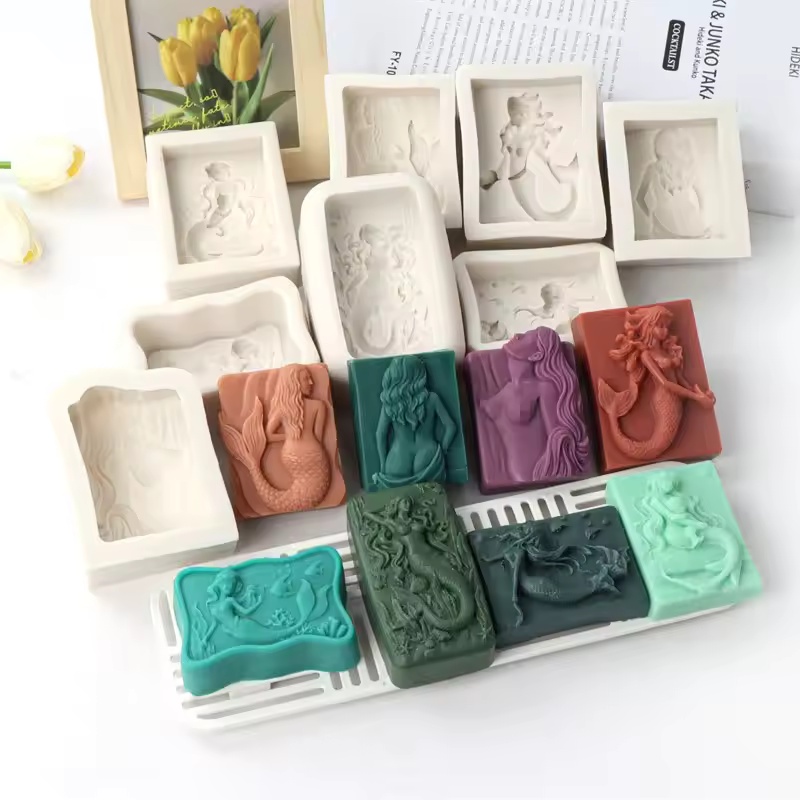 Candle Making Supplies For Beginners - 직사각형 바다 스타일 3D 인어 캔들