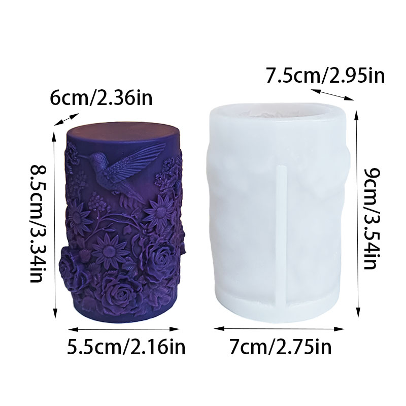 【봄꽃의 언어】벌새와 장미 양각 캔들 몰드 다층 3D  - Candle Making Supplies For Beginners 리뷰 및 가격