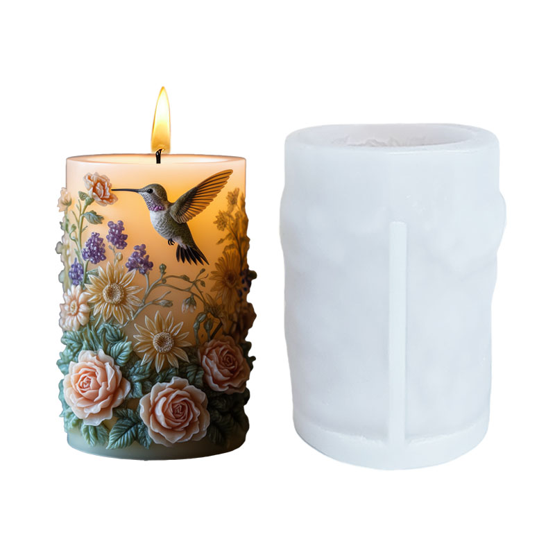 【봄꽃의 언어】벌새와 장미 양각 캔들 몰드 다층 3D  - Candle Making Supplies For Beginners 리뷰 및 가격