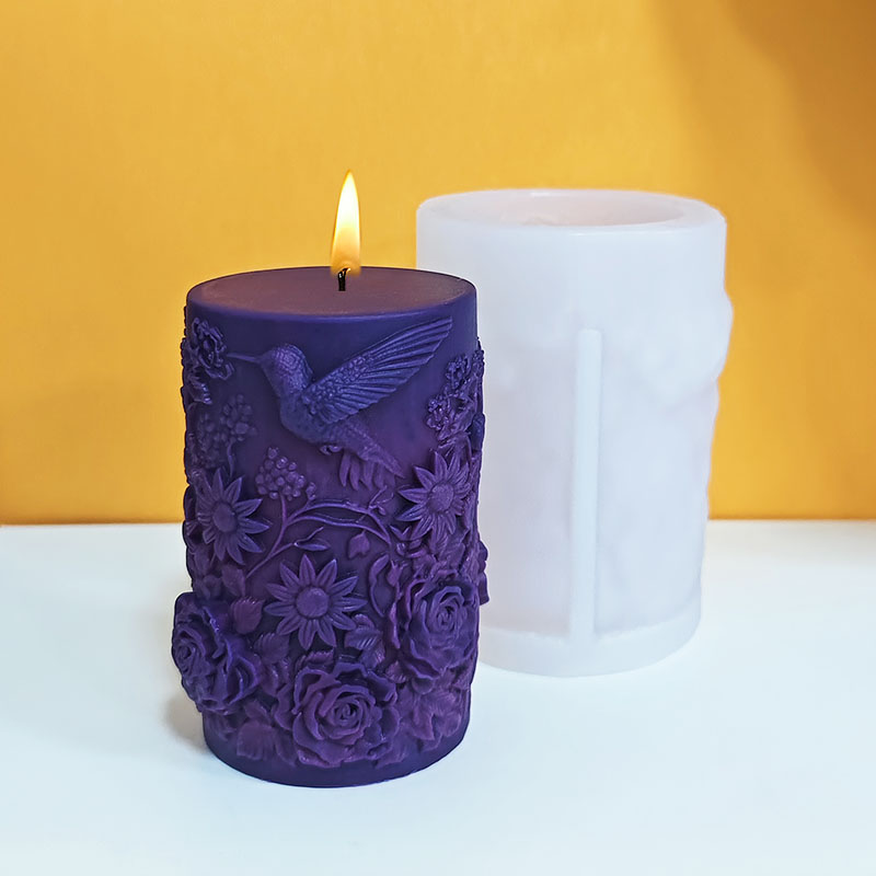 【봄꽃의 언어】벌새와 장미 양각 캔들 몰드 다층 3D  - Candle Making Supplies For Beginners 리뷰 및 가격