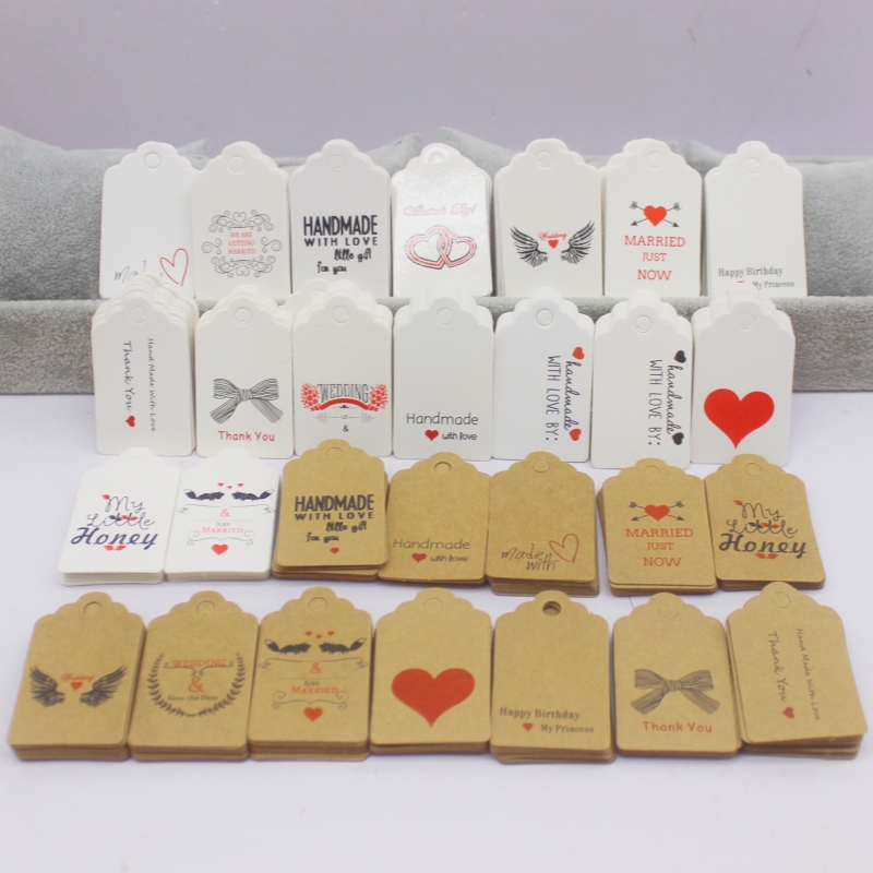 100pcs+100string 3x5cm 흰색/크래프트 - Kraft Hang Tag 리뷰 및 가격