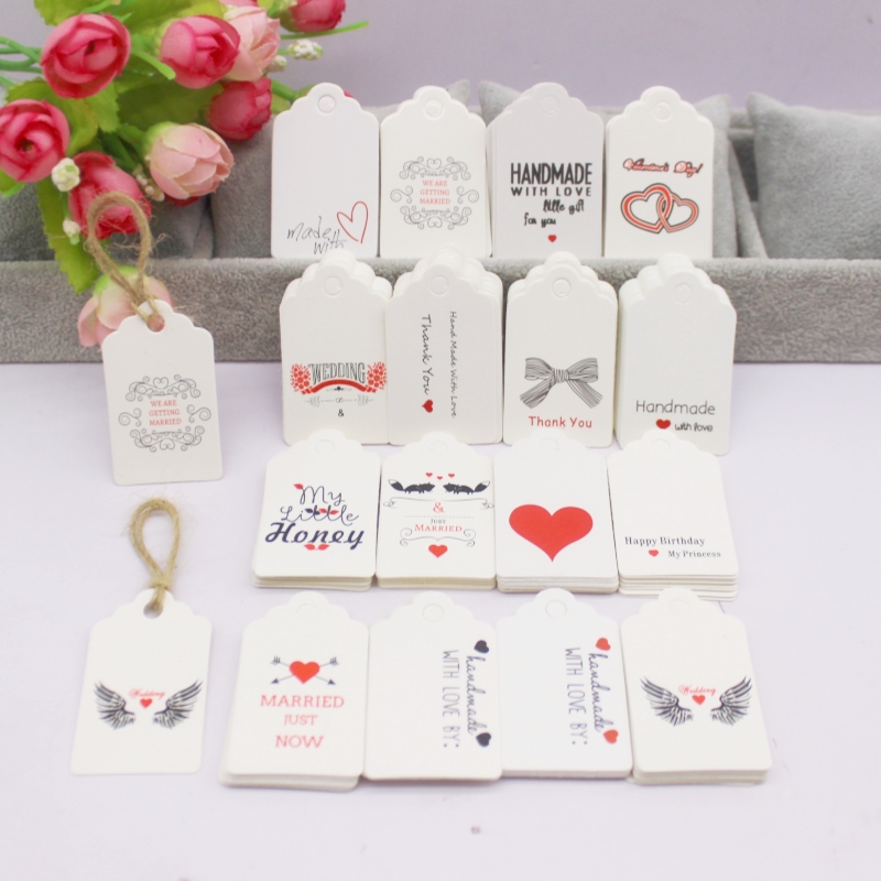 100pcs+100string 3x5cm 흰색/크래프트 - Kraft Hang Tag 리뷰 및 가격