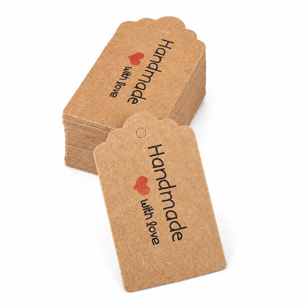 100pcs 수제 크래프트 종이 행택 갈색 색상 5x3 - Kraft Hang Tag 리뷰 및 가격