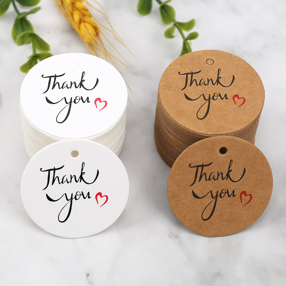 100pcs 감사합니다 크래프트 종이 태그 라벨 라운드 - Kraft Hang Tag 리뷰 및 가격