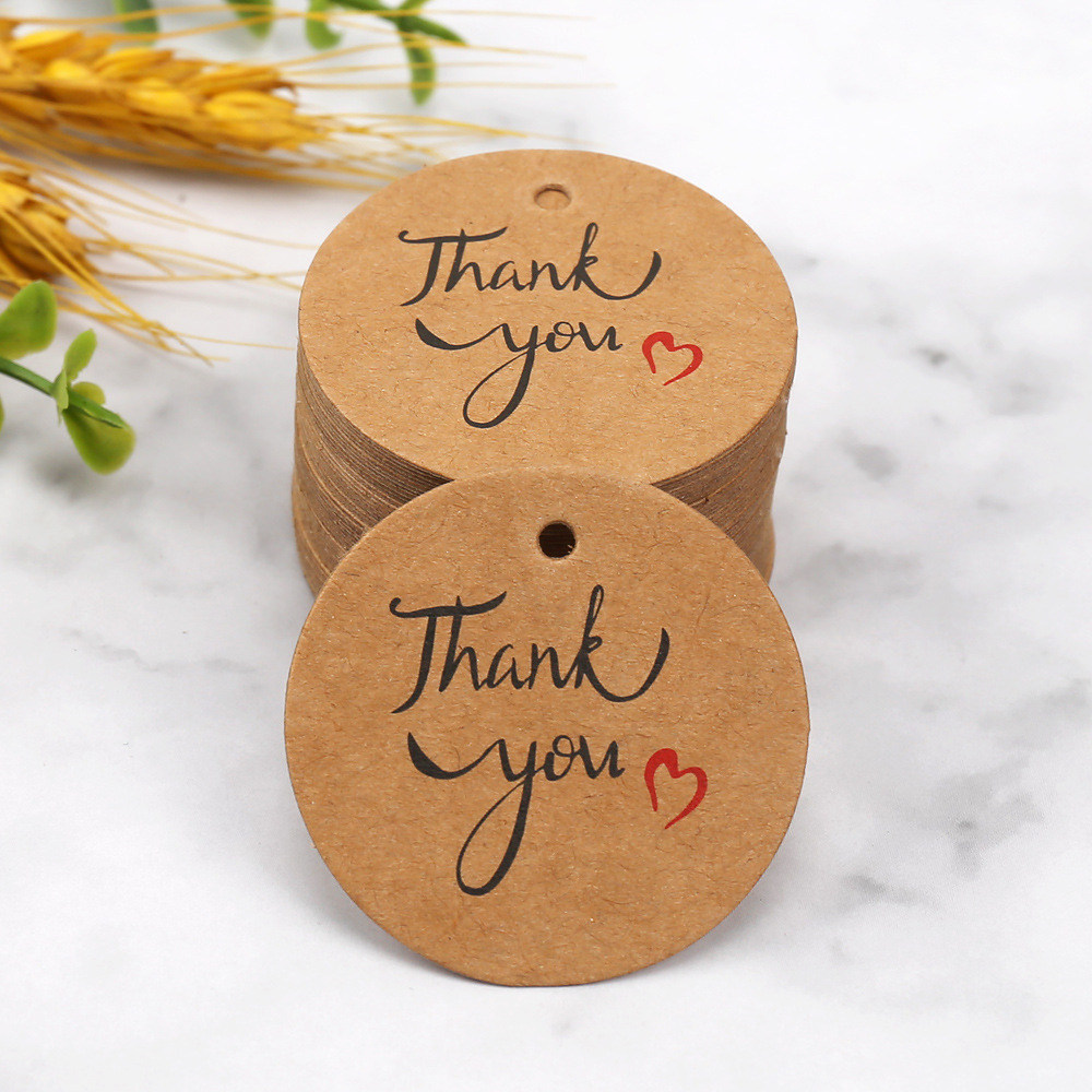 100pcs 감사합니다 크래프트 종이 태그 라벨 라운드 - Kraft Hang Tag 리뷰 및 가격