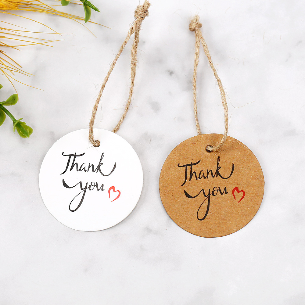 100pcs 감사합니다 크래프트 종이 태그 라벨 라운드 - Kraft Hang Tag 리뷰 및 가격