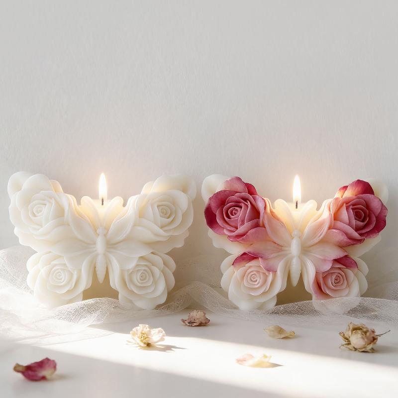DIY 장미 나비 모양 실리콘 몰드 수제 아로마 캔들  - Candle Supplies To Make Candles 리뷰 및 가격